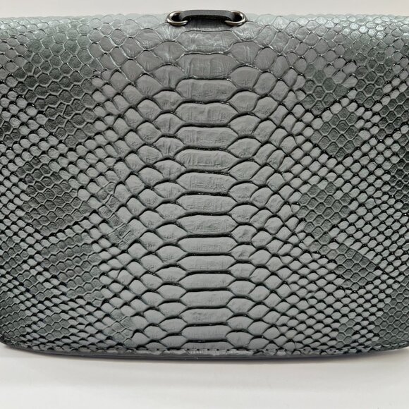 Animal Print Embossed W/ Fringe / Tassel Crossbody Bag - Boho - Gray - NWT - Picture 8 of 10